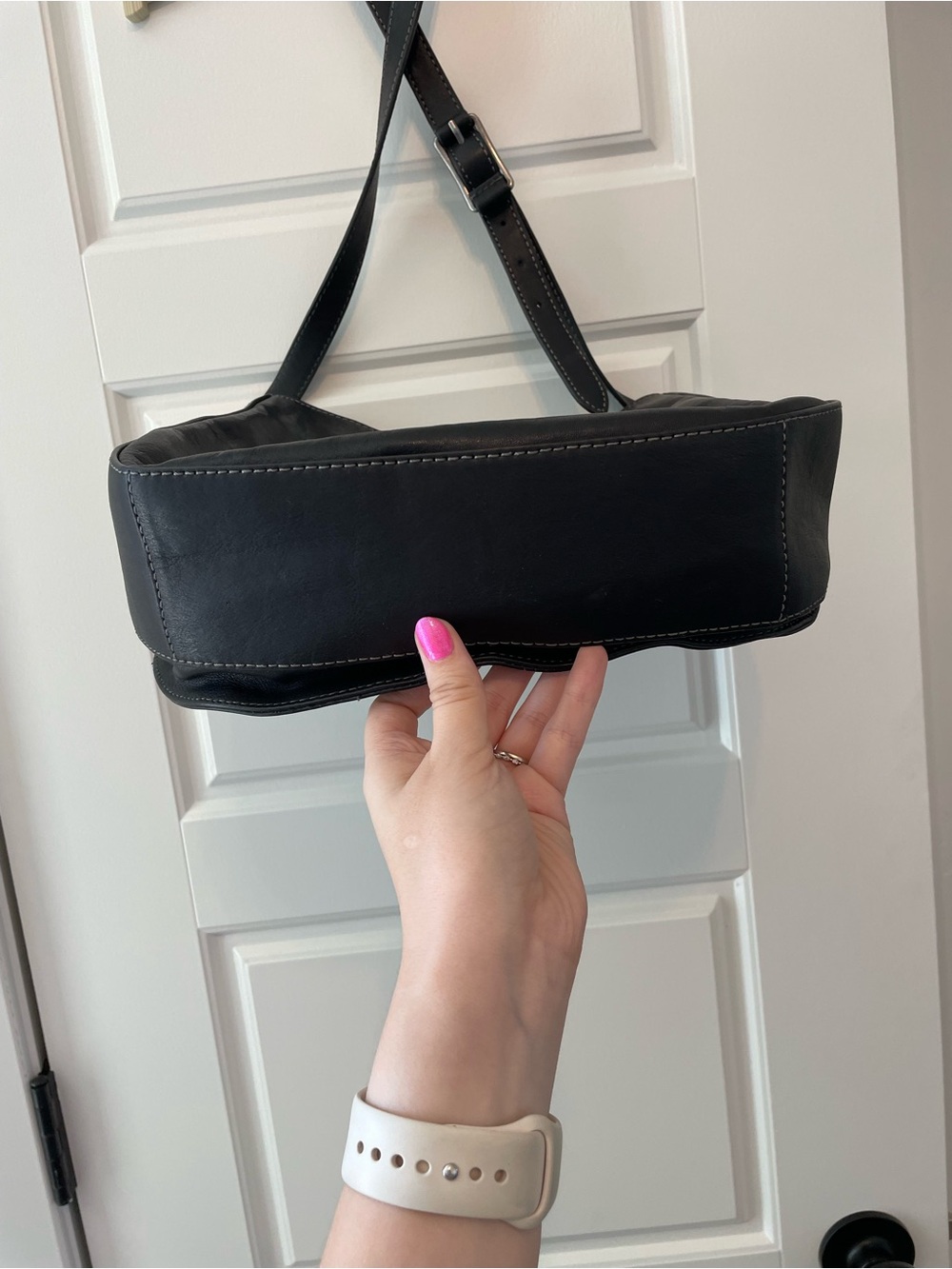 Frye Black Leather Crossbody Saddle Bag - Picture 5 of 8